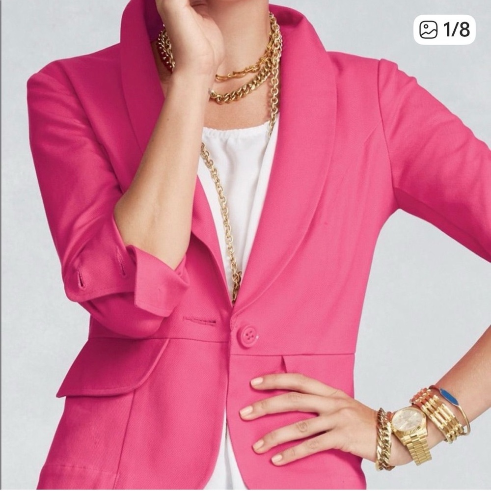 CAbi Women's Vibrant Pink Suit Jacket - Size 10